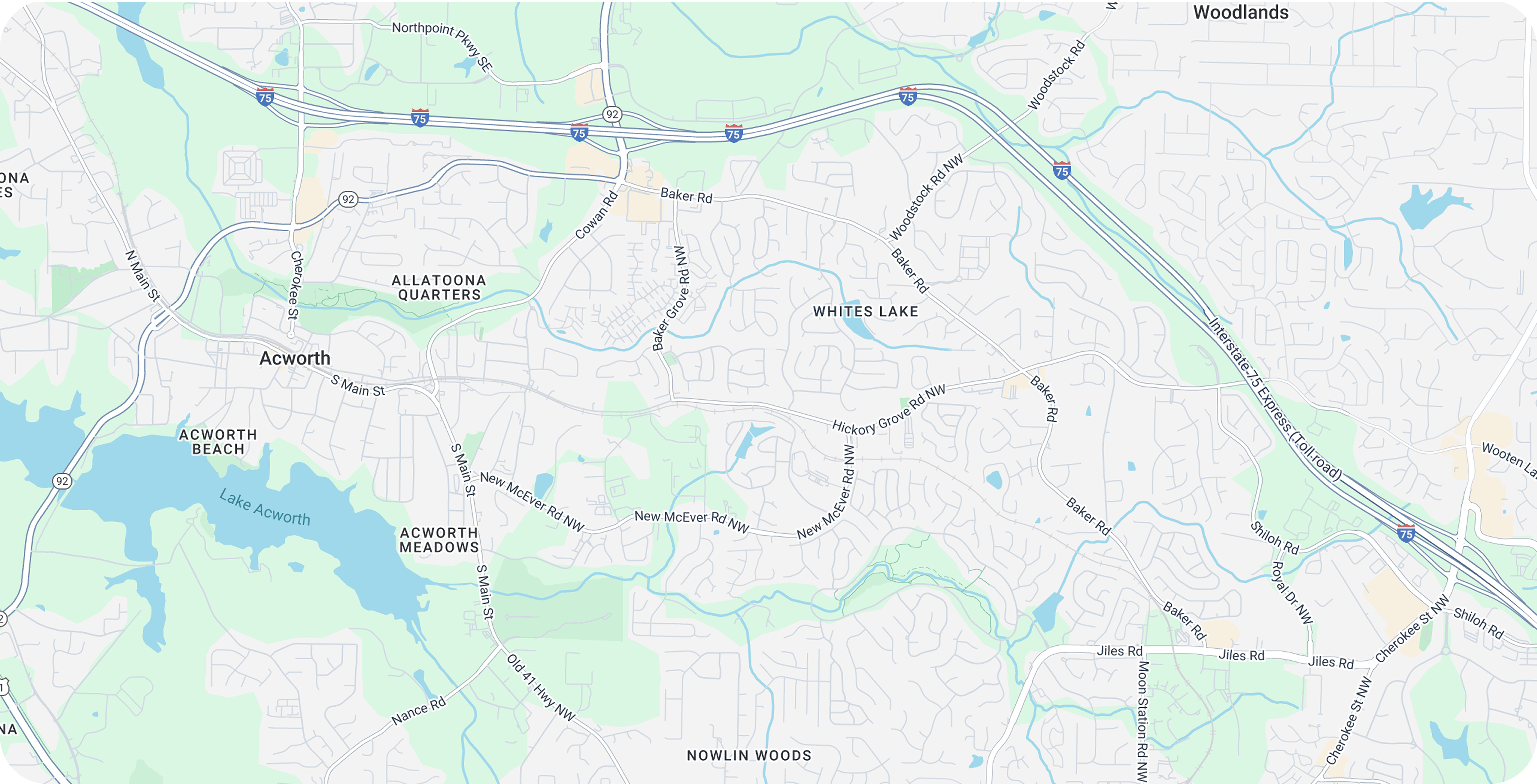 Interactive map showing local area